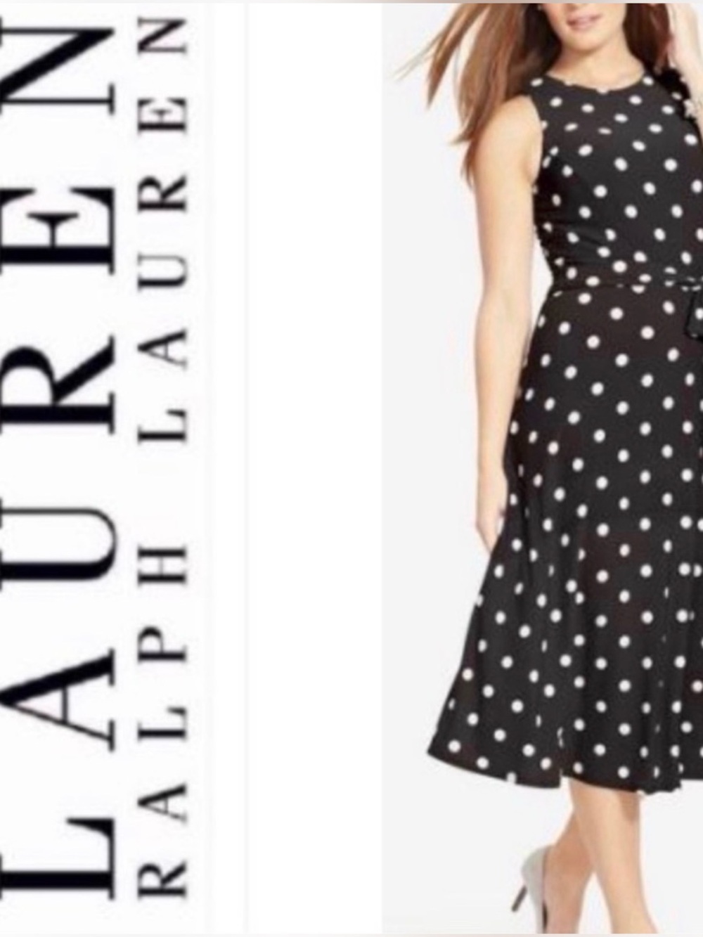 LAST CHANCE🧾Ralph Lauren navy/white polka dot dress; sz 8; Buy 2 for $40 Sale!